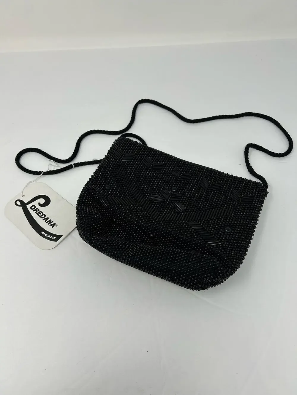 NEW Loredana Evening Bag Cross Body Black Beaded Prom Event Cocktail Party Glam